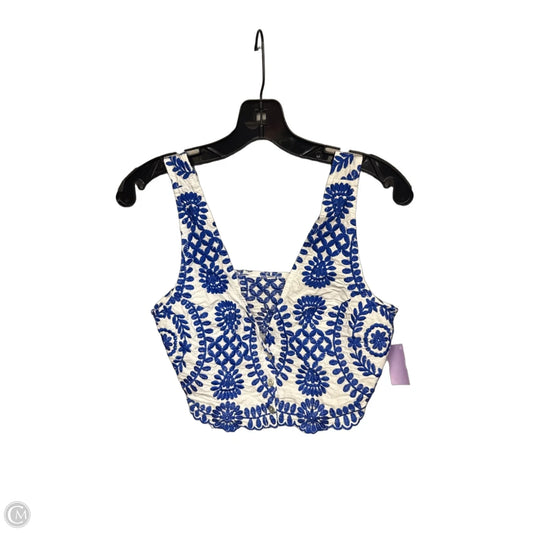 Top Sleeveless By Clothes Mentor In Blue & White, Size: M