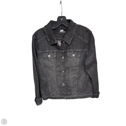 Jacket Denim By Lee In Black Denim, Size: L