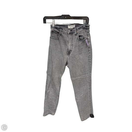 Jeans Straight By Abercrombie And Fitch In Grey Denim, Size: 0