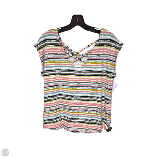 Top Short Sleeve By Talbots In Striped Pattern, Size: M