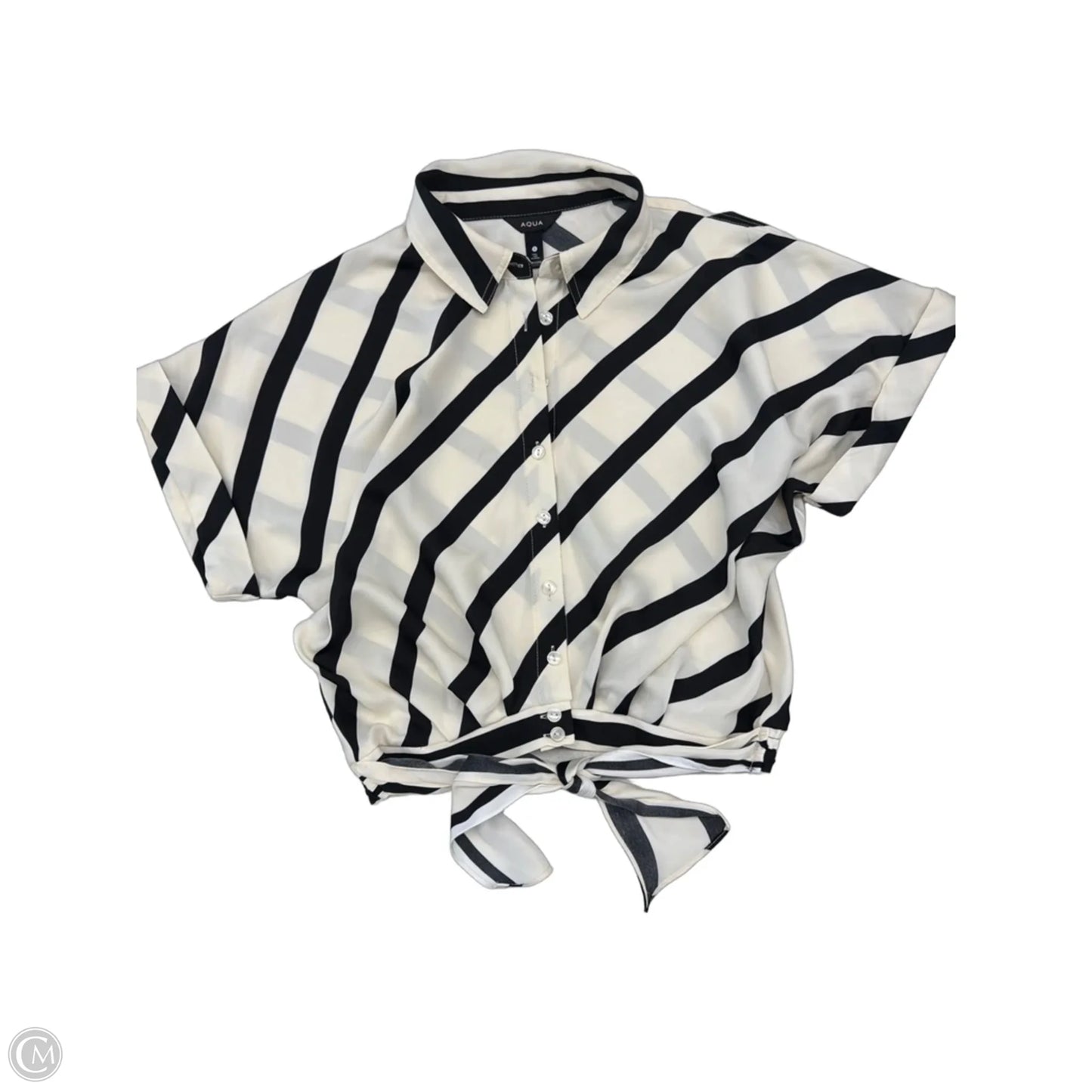 Top Short Sleeve By Aqua In Striped Pattern, Size: S