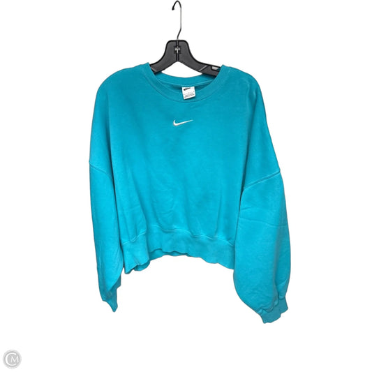 Athletic Sweatshirt Crewneck By Nike Apparel In Aqua, Size: L