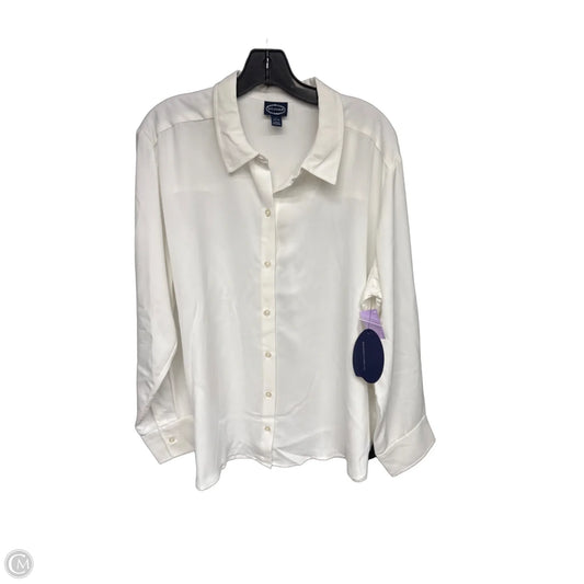 Blouse Long Sleeve By Scoop In White, Size: L