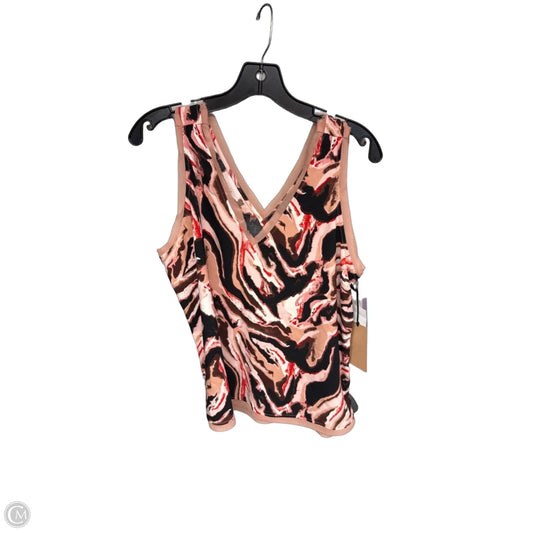 Top Sleeveless By Halogen In Pink & Tan, Size: L