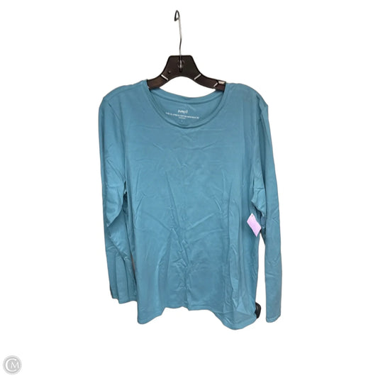 Top Long Sleeve By Pure Jill In Aqua, Size: L