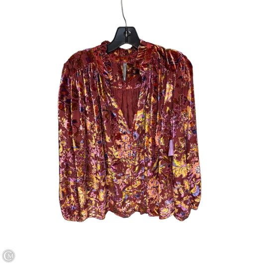 Blouse Long Sleeve By Anthropologie In Multi-colored, Size: Xl