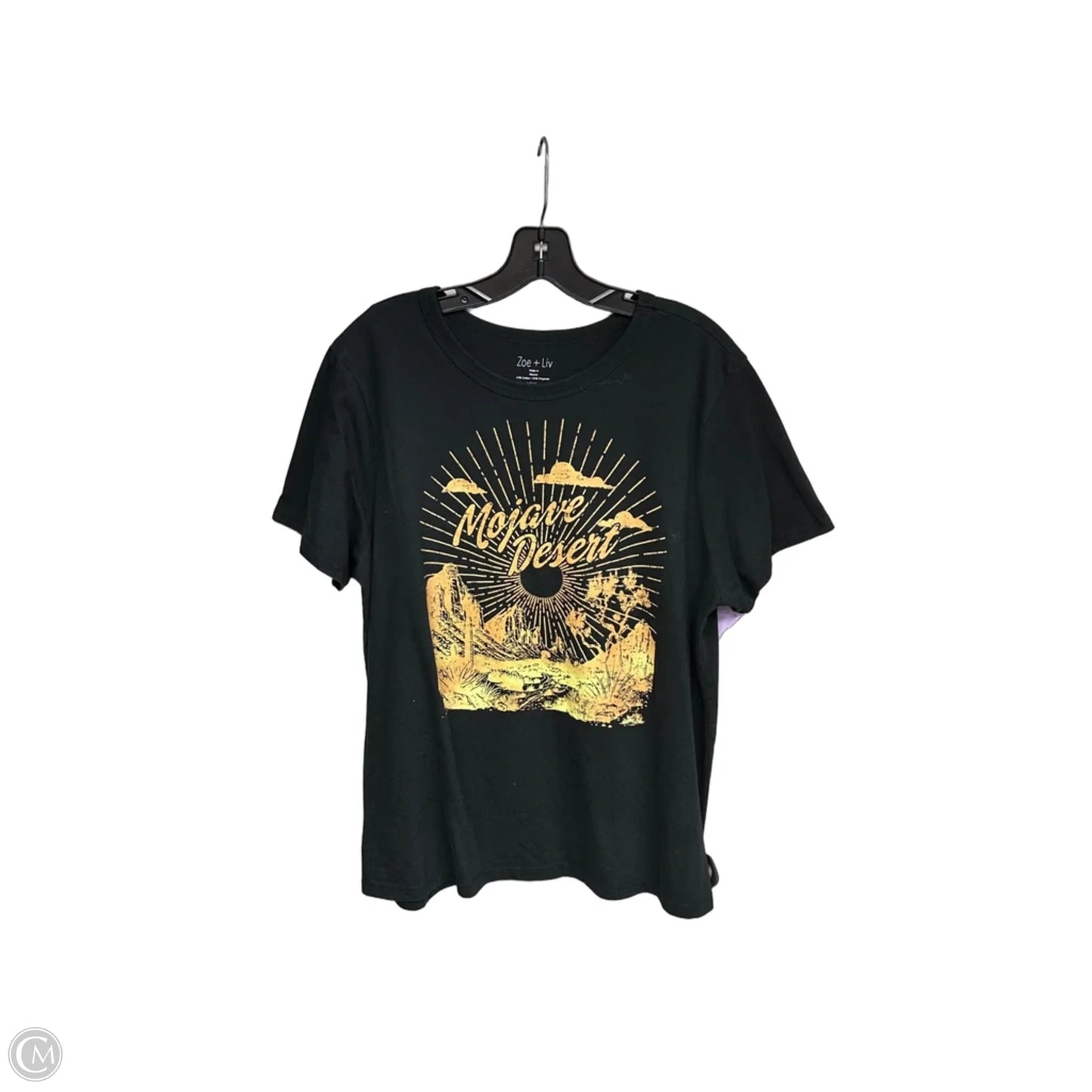Top Short Sleeve By Zoe And Liv In Black & Orange, Size: Xxl