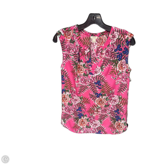 Top Sleeveless By J. Crew In Tropical Print, Size: 4