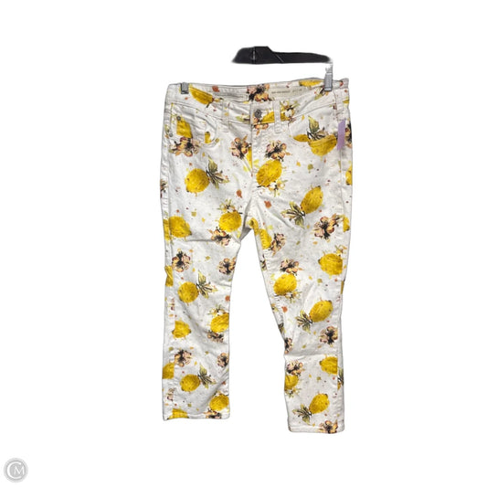 Jeans Boot Cut By Pilcro In White & Yellow, Size: 6