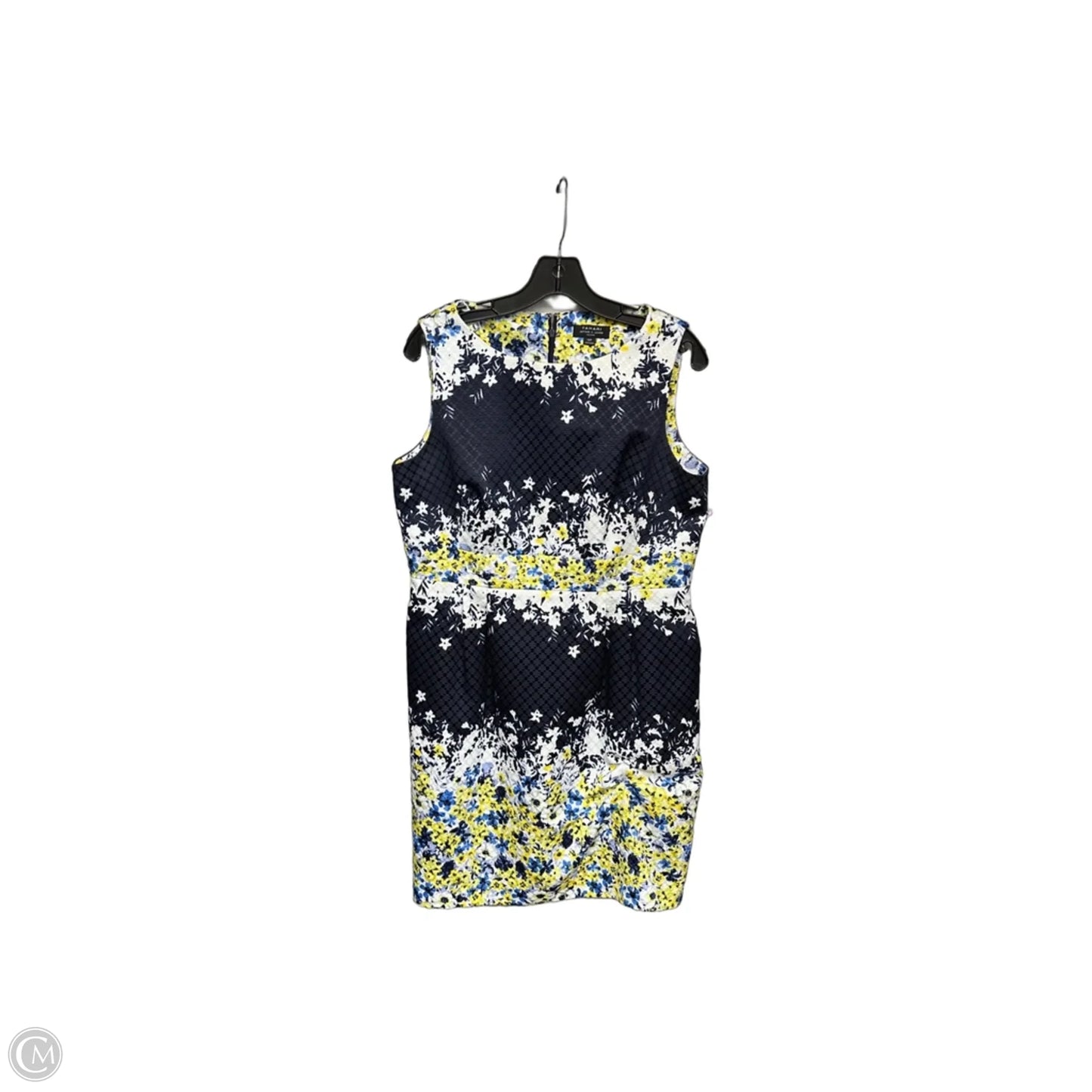 Dress Work By Tahari By Arthur Levine In Blue & Yellow, Size: 12p