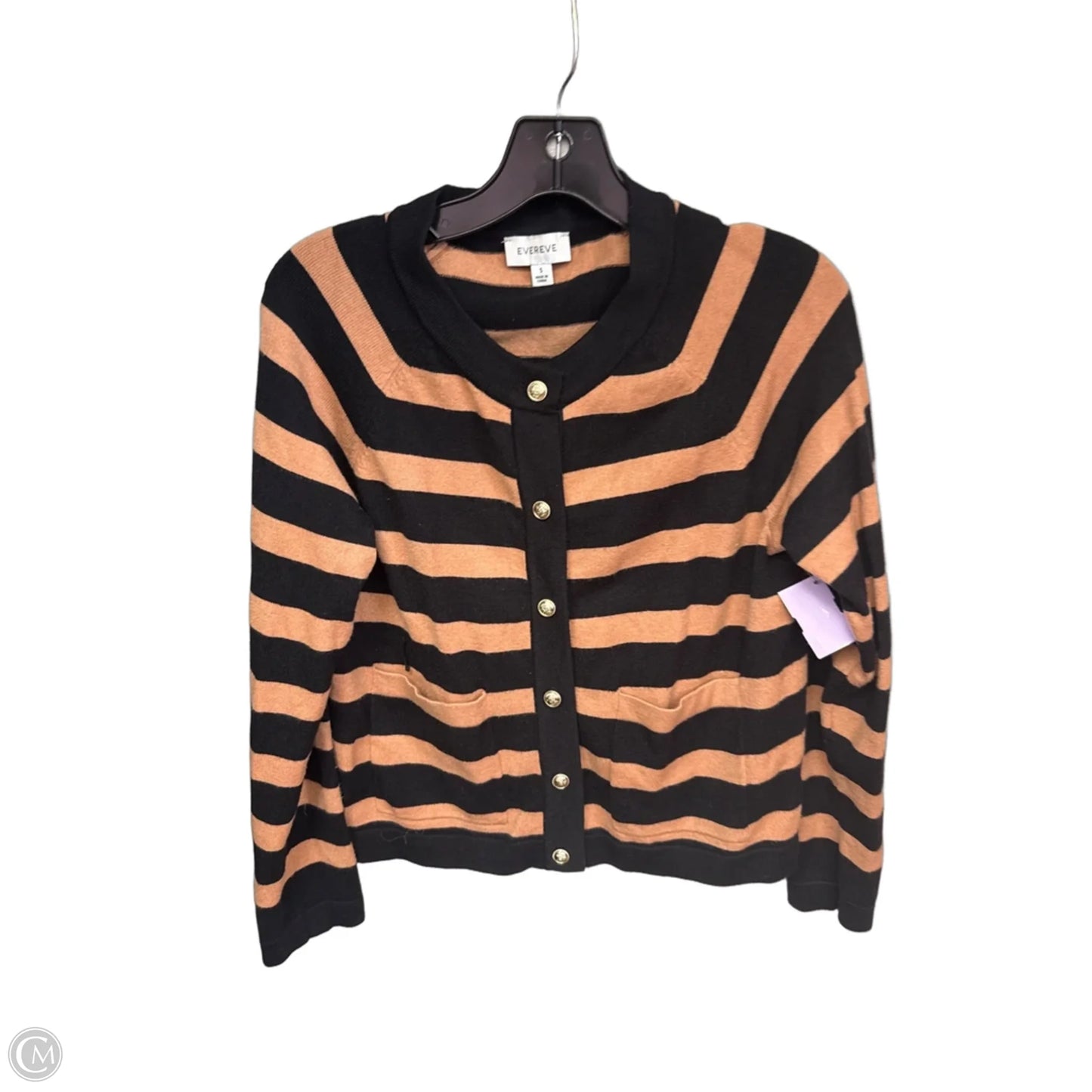 Sweater Cardigan By Evereve In Striped Pattern, Size: S