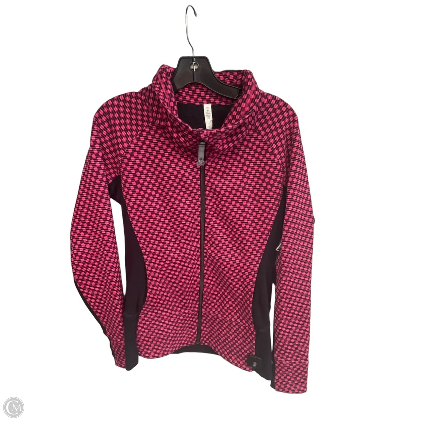 Athletic Jacket By Lululemon In Checkered Pattern, Size: 10