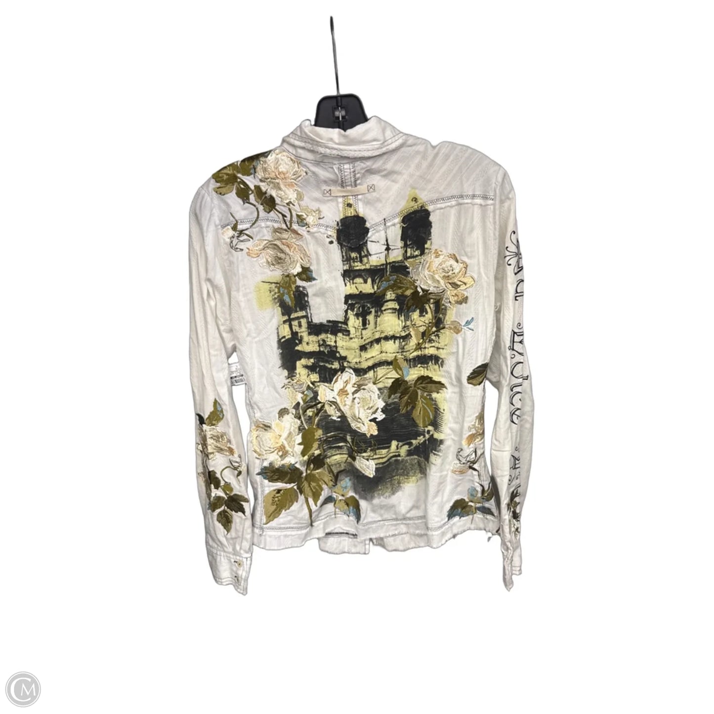 Top Long Sleeve By Johnny Was In Green & White, Size: M