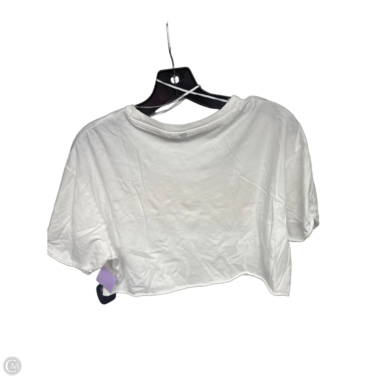 Top Short Sleeve By H&m In Orange & White, Size: S