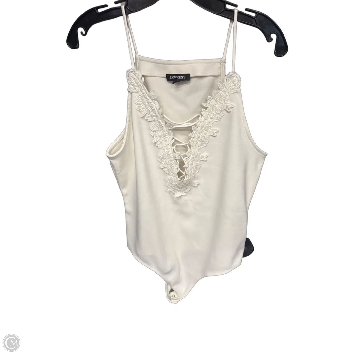 Bodysuit By Express In Ivory, Size: L
