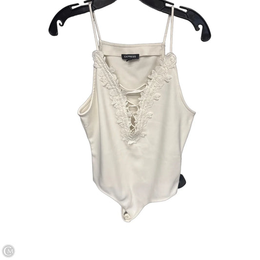Bodysuit By Express In Ivory, Size: L