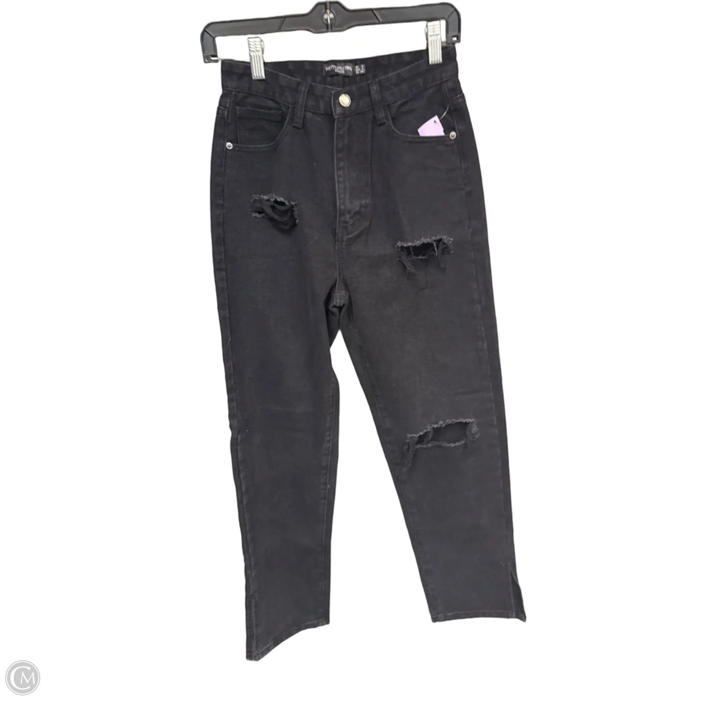 Jeans Straight By Pretty Little Thing In Black Denim, Size: 4