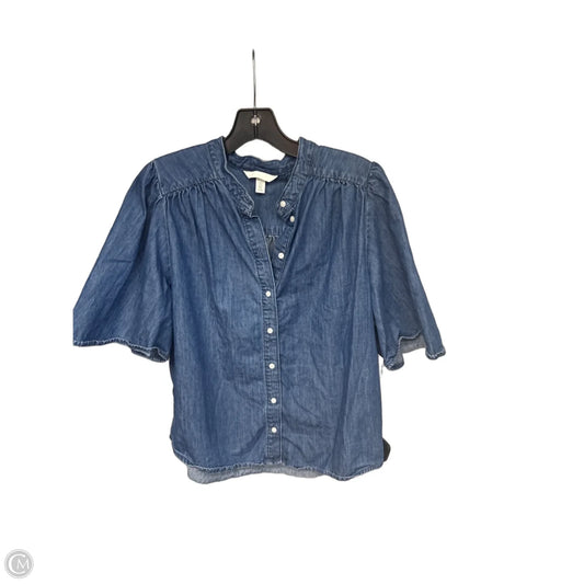 Top Short Sleeve By H&m In Blue Denim, Size: M