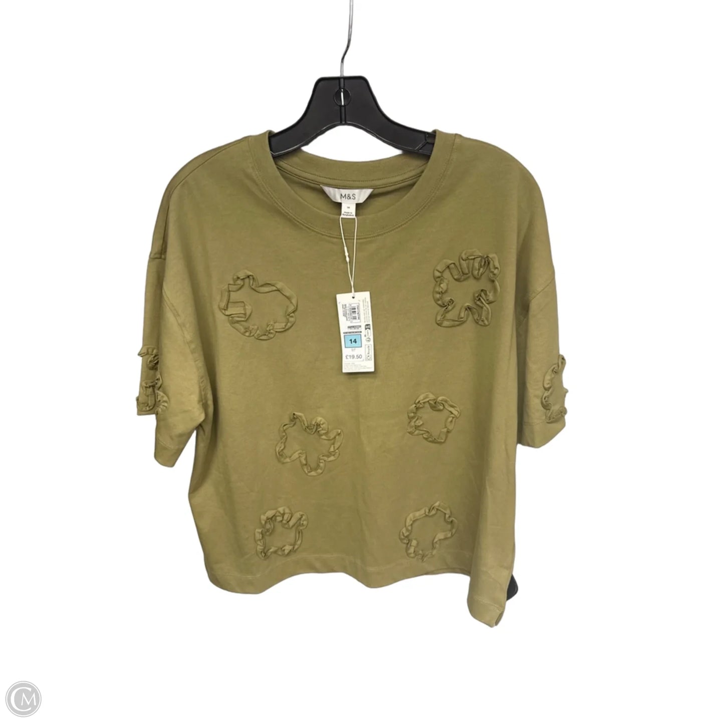 Top Short Sleeve By Clothes Mentor In Green, Size: 14