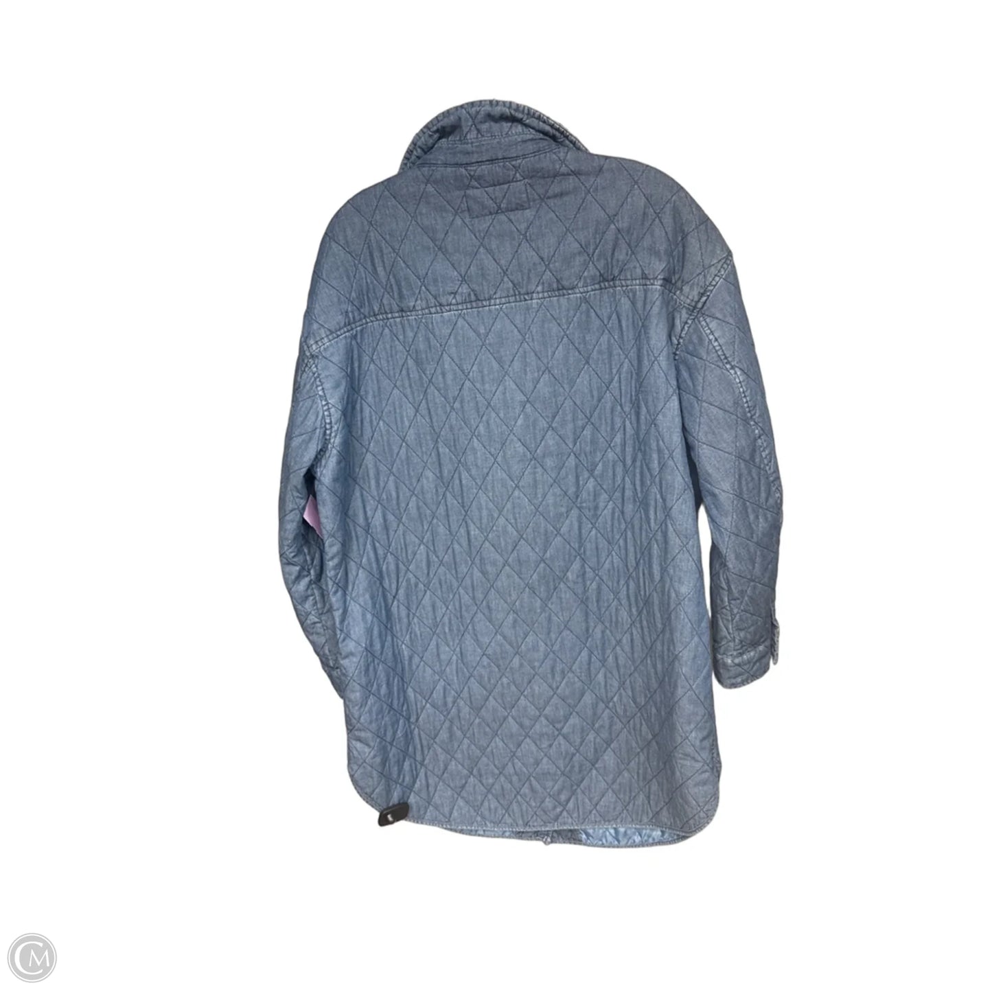 Coat Puffer & Quilted By Tribal In Blue Denim, Size: L