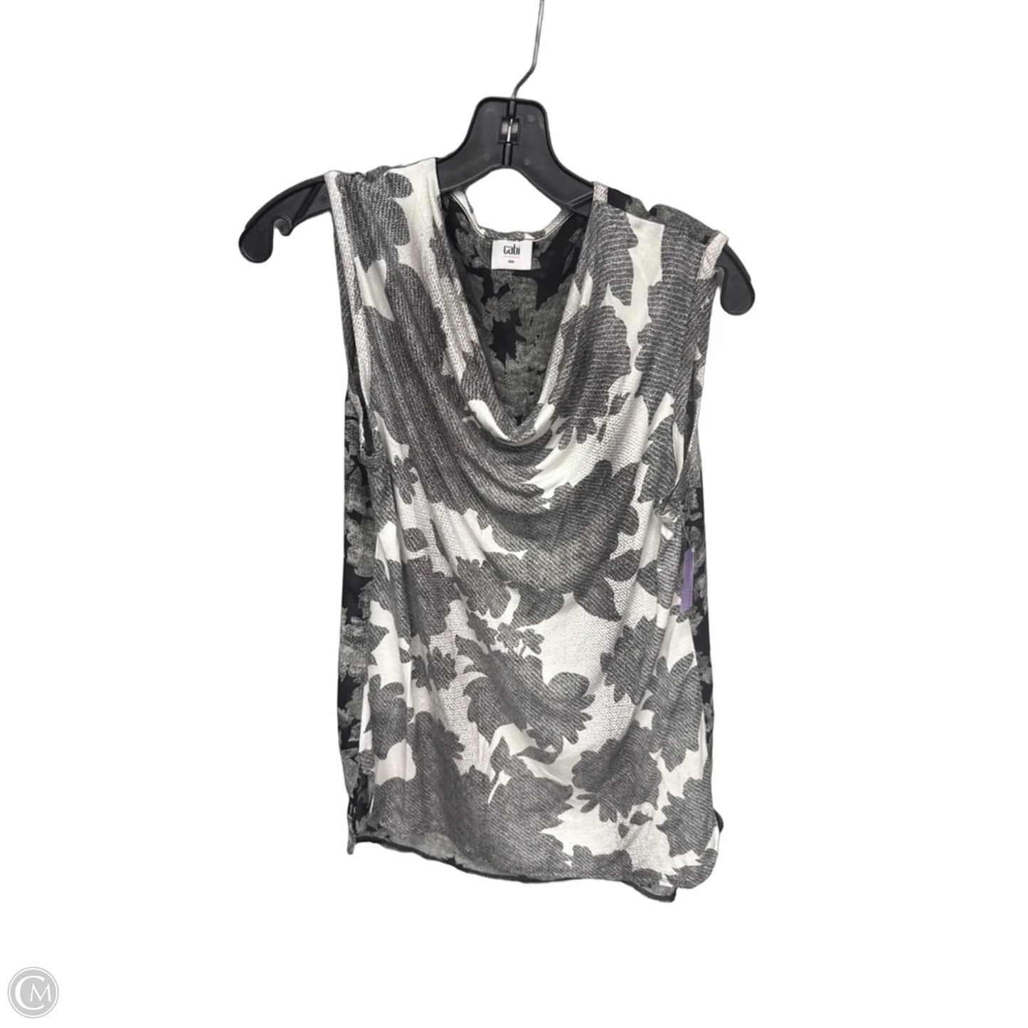 Top Sleeveless By Cabi In Grey & White, Size: S