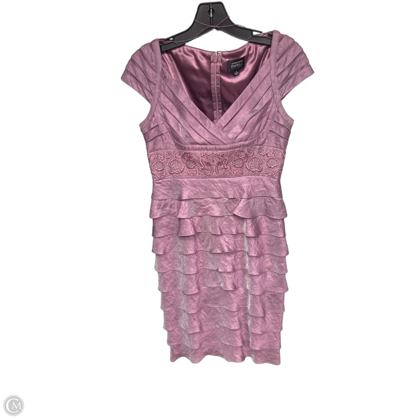 Dress Party Midi By Adrianna Papell In Purple, Size: 4