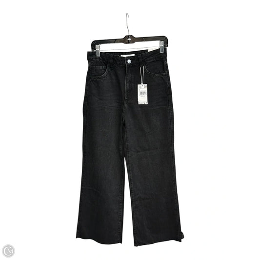Jeans Wide Leg By Mng In Black Denim, Size: 4