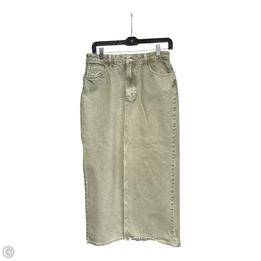Skirt Maxi By Zara In Green Denim, Size: M
