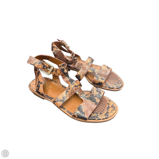 Sandals Flats By Franco Sarto In Snakeskin Print, Size: 8.5