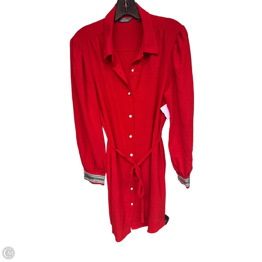 Dress Casual Midi By Mlle Gabrielle In Red, Size: M