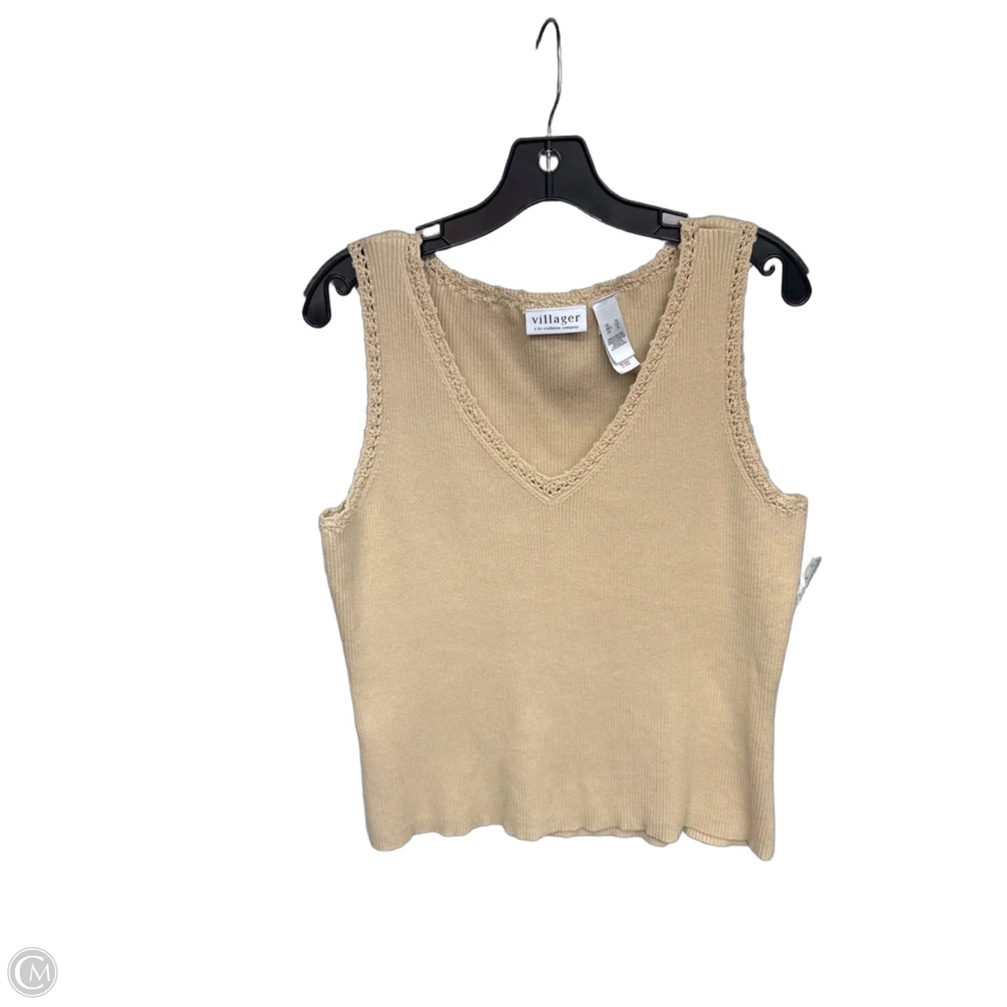 Top Sleeveless By Villager By Liz Claiborne In Beige, Size: Xl