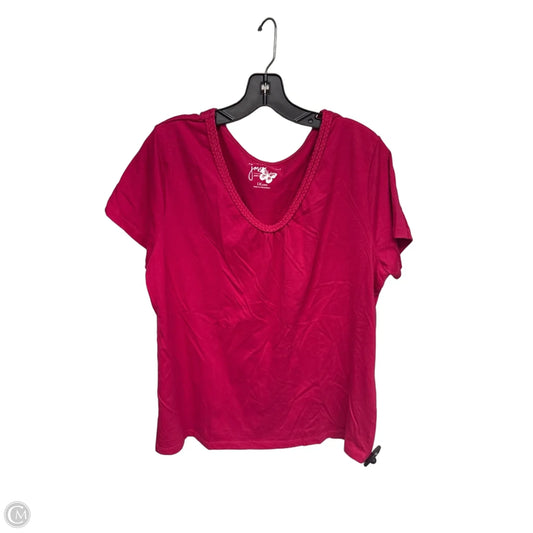Top Short Sleeve By Just My Size In Pink, Size: 1x
