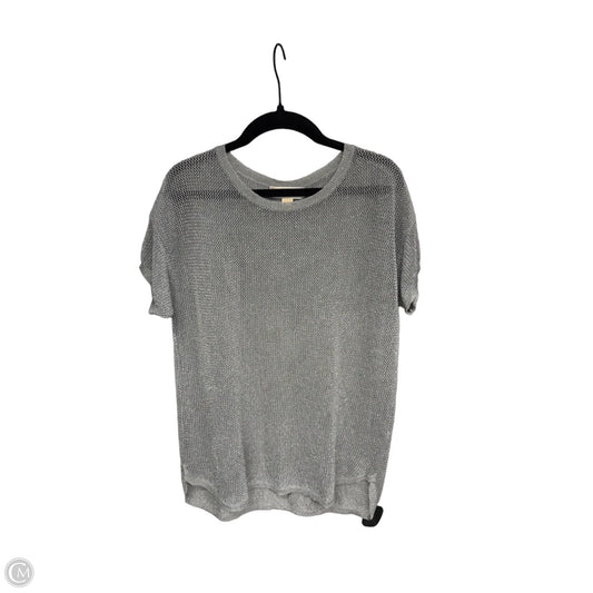 Top Short Sleeve Designer By Michael Kors In Silver, Size: M
