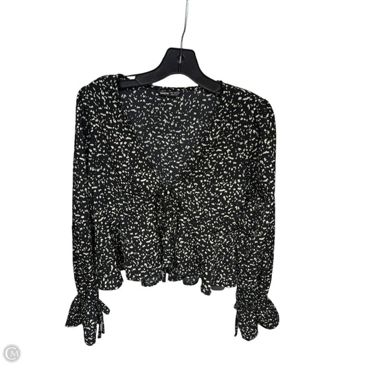 Top 3/4 Sleeve By Shein In Black & Cream, Size: S