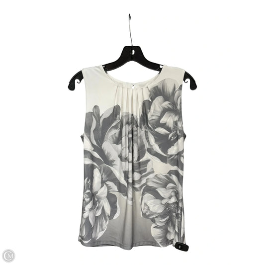 Top Sleeveless By Calvin Klein In Grey & White, Size: M