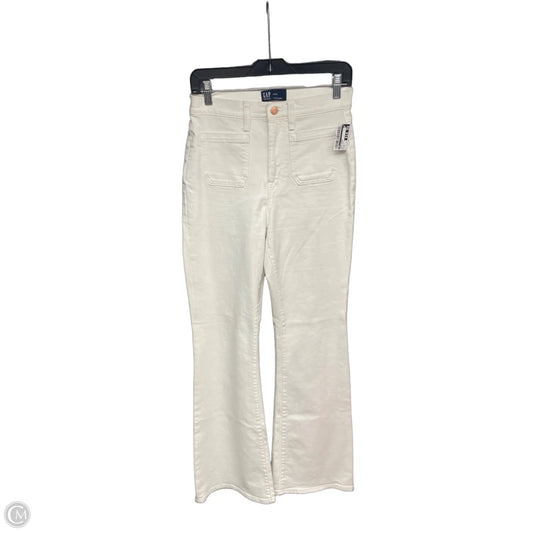 Jeans Flared By Gap In White Denim, Size: 4