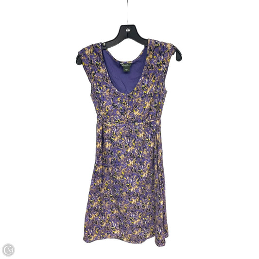 Dress Casual Midi By Eddie Bauer In Purple & Yellow, Size: 6