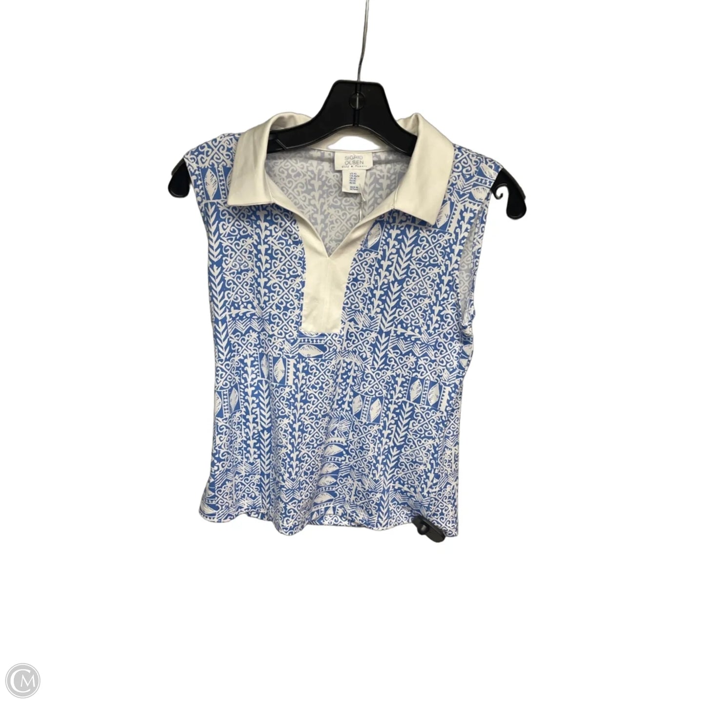 Athletic Tank Top By Sigrid Olsen In Blue & White, Size: Xs