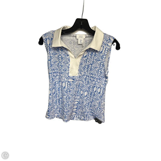 Athletic Tank Top By Sigrid Olsen In Blue & White, Size: Xs