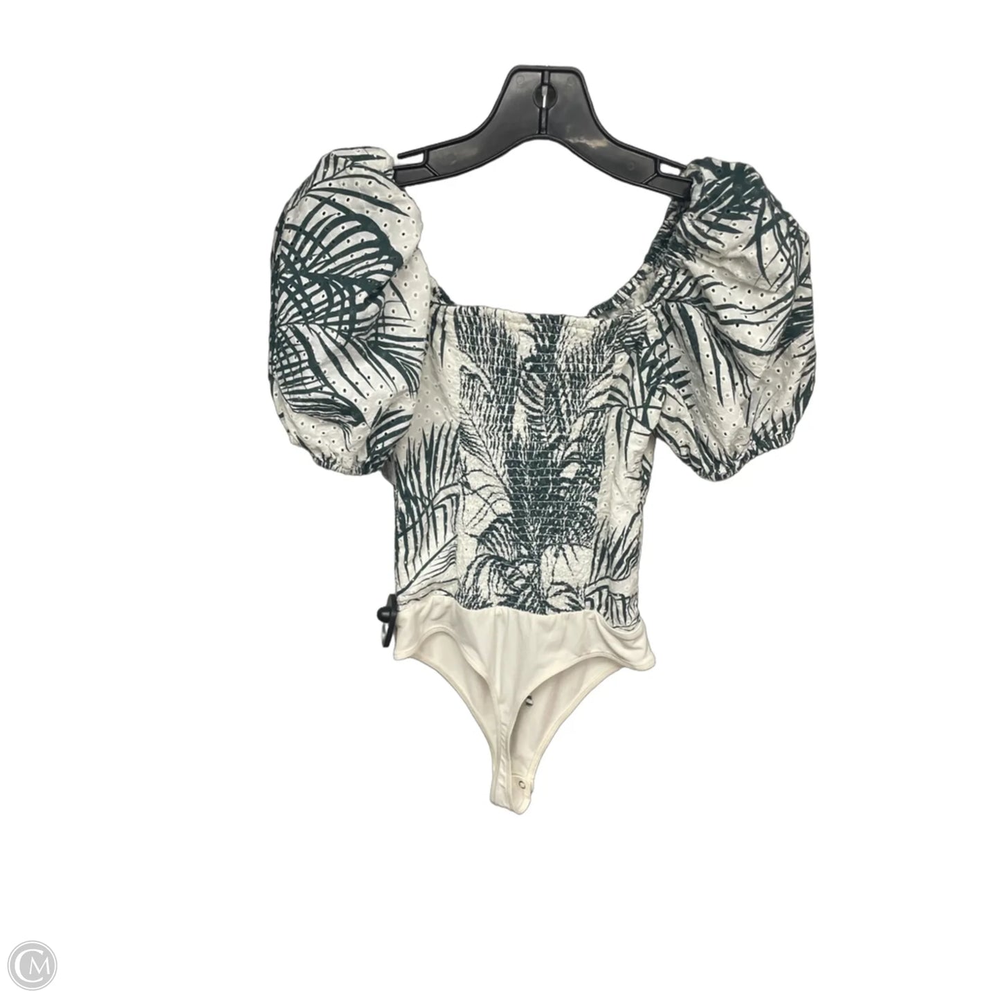 Bodysuit By Express In Green & White, Size: Xs