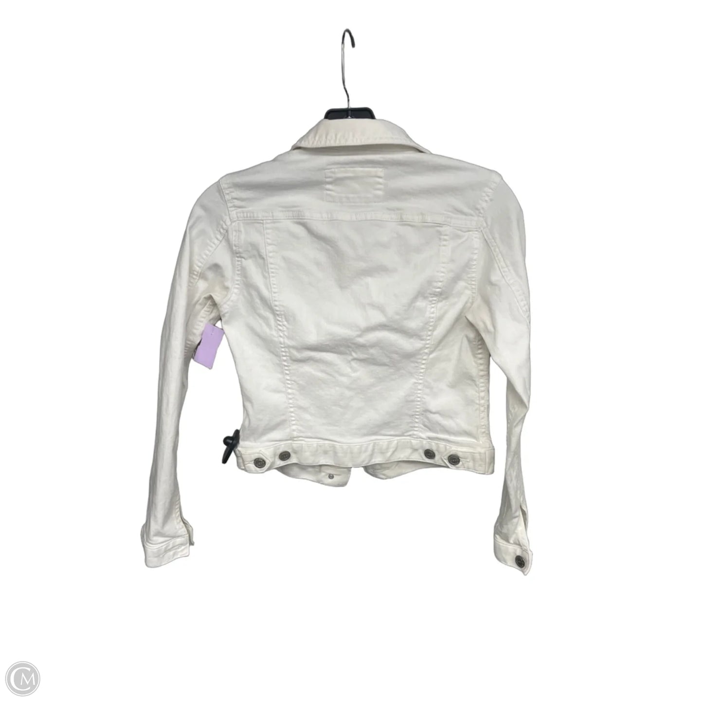 Jacket Denim By Loft In White Denim, Size: Xxs