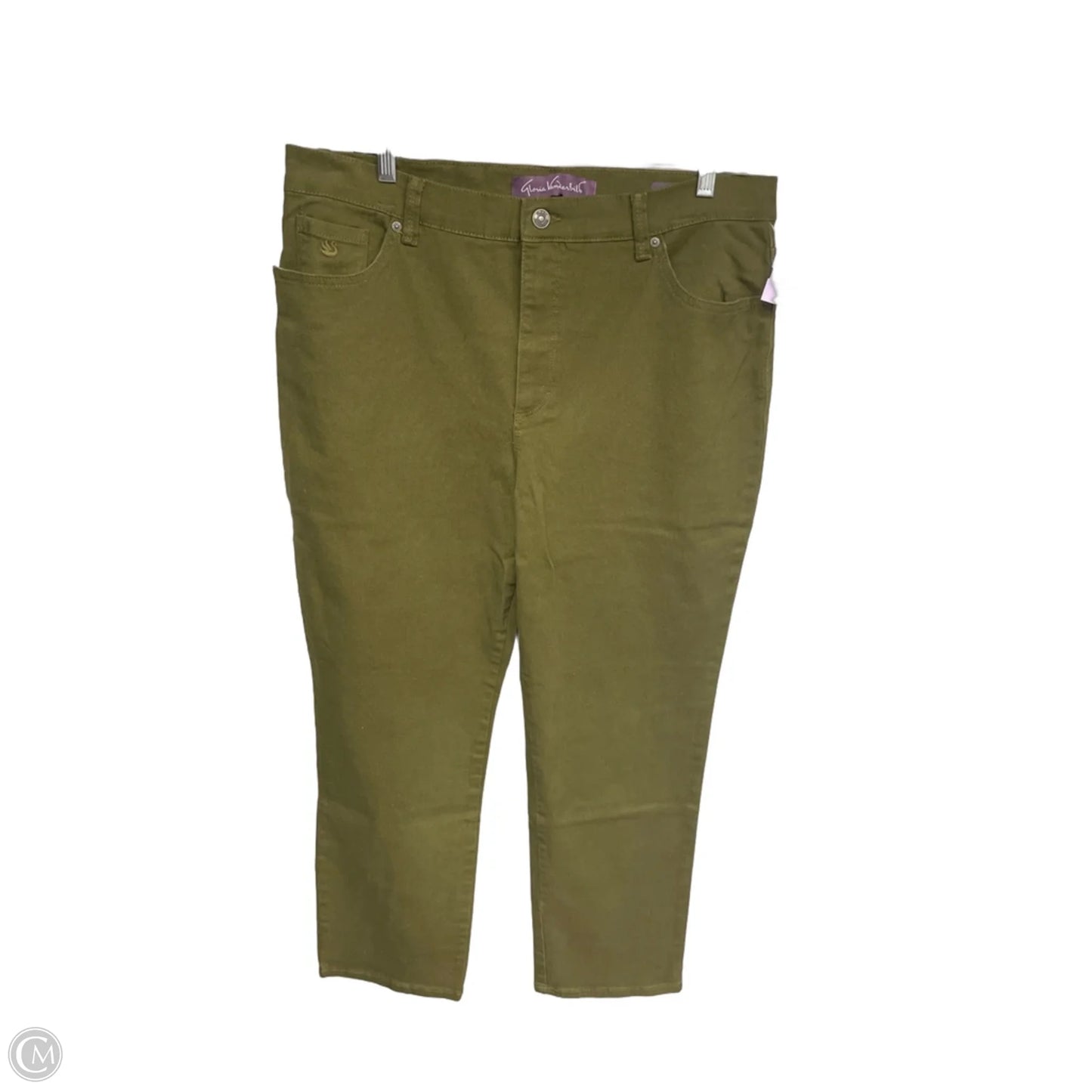 Jeans Straight By Gloria Vanderbilt In Green Denim, Size: 18
