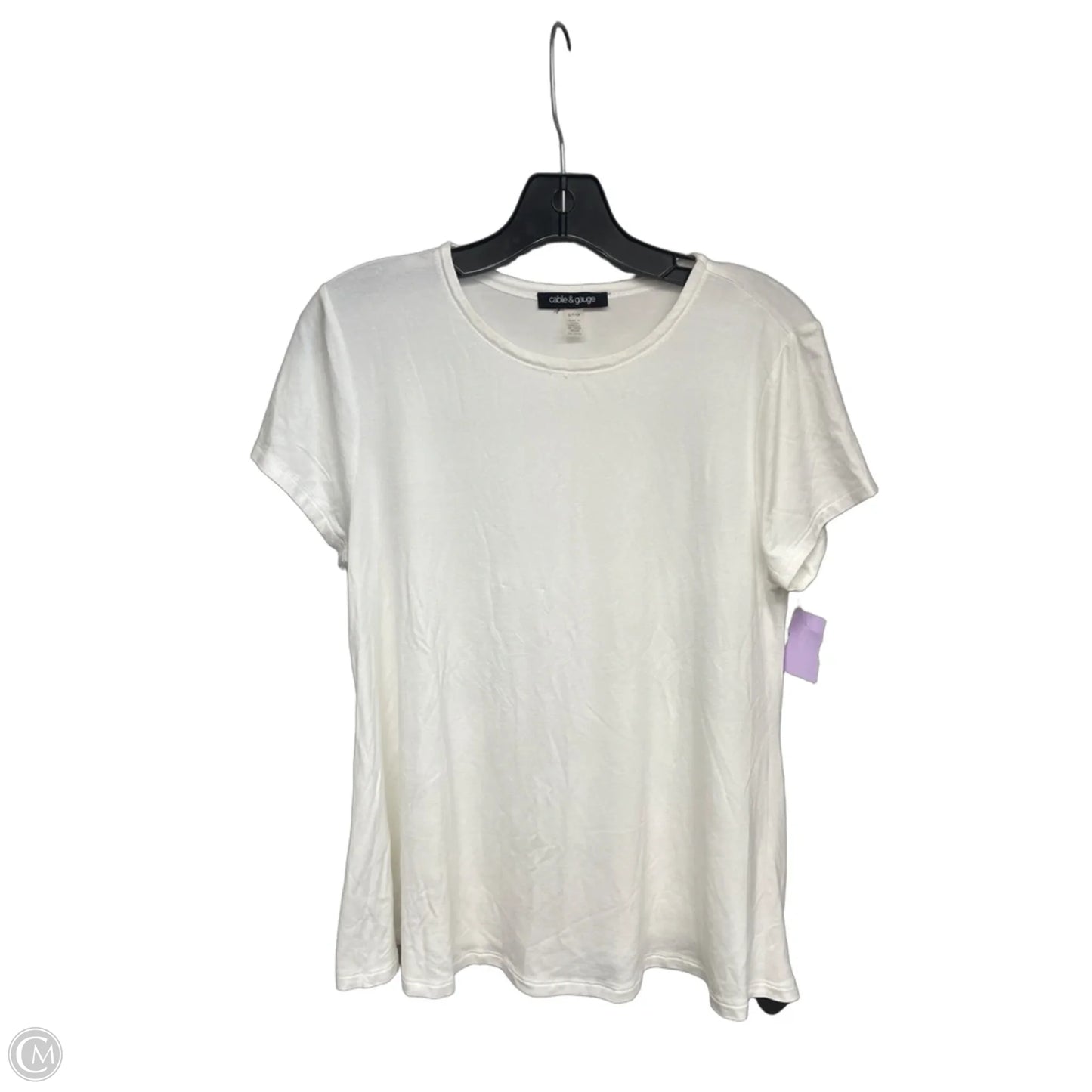 Top Short Sleeve Basic By Cable And Gauge In White, Size: S