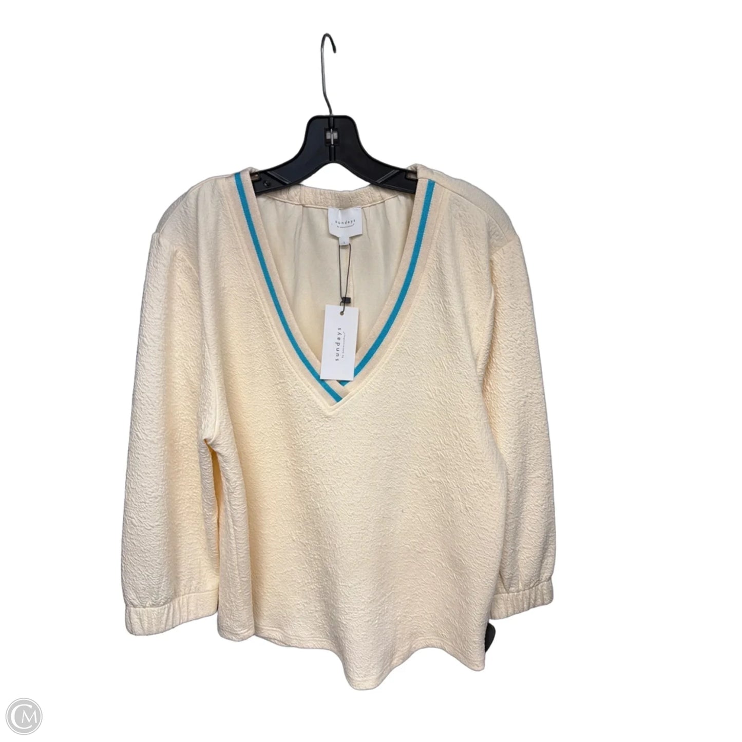 Top Long Sleeve By Clothes Mentor In Cream, Size: L