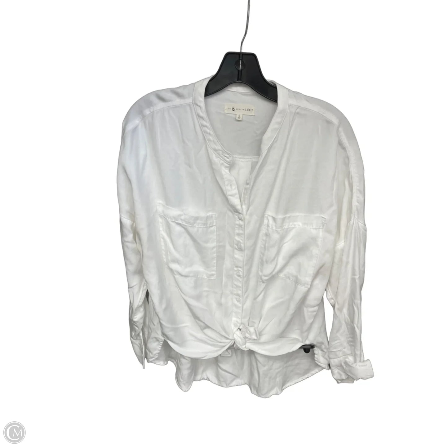 Top Long Sleeve By Lou And Grey In White, Size: S