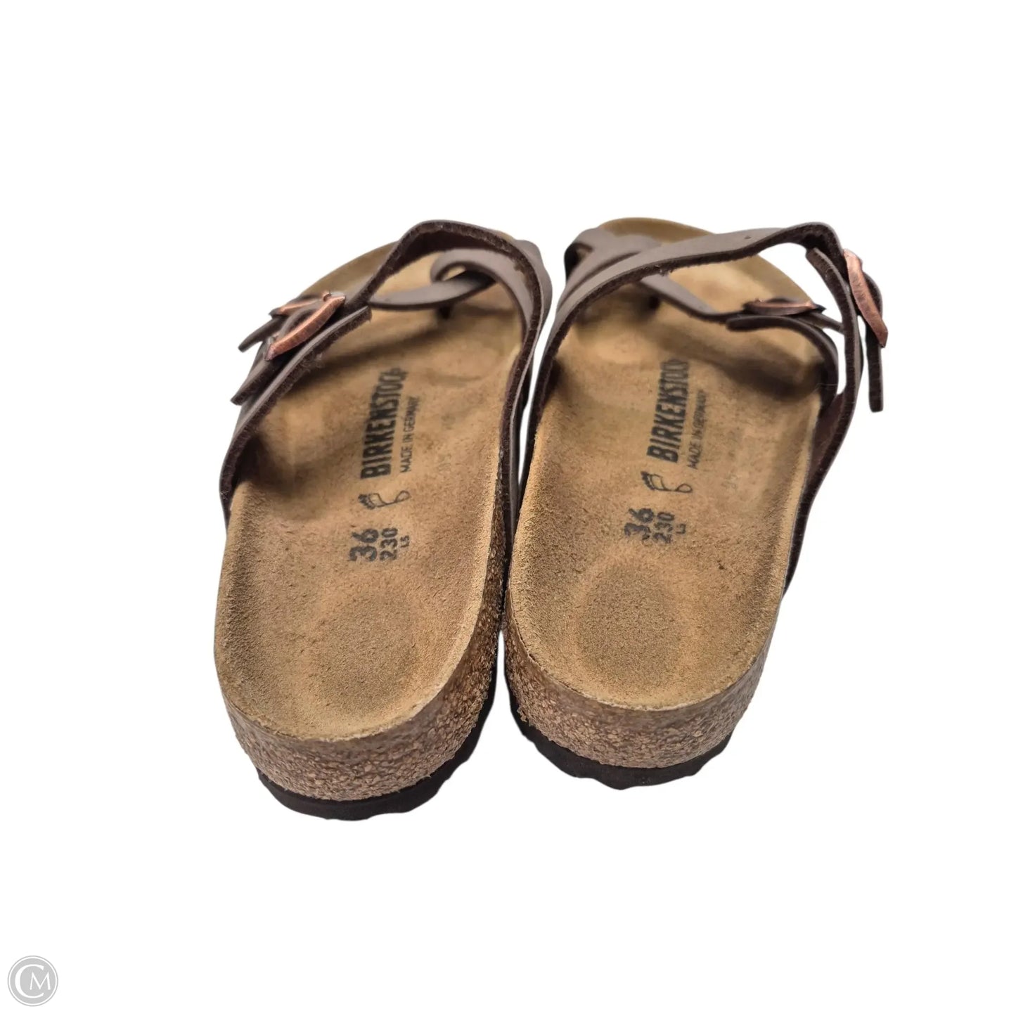 Sandals Flats By Birkenstock In Brown, Size: 5