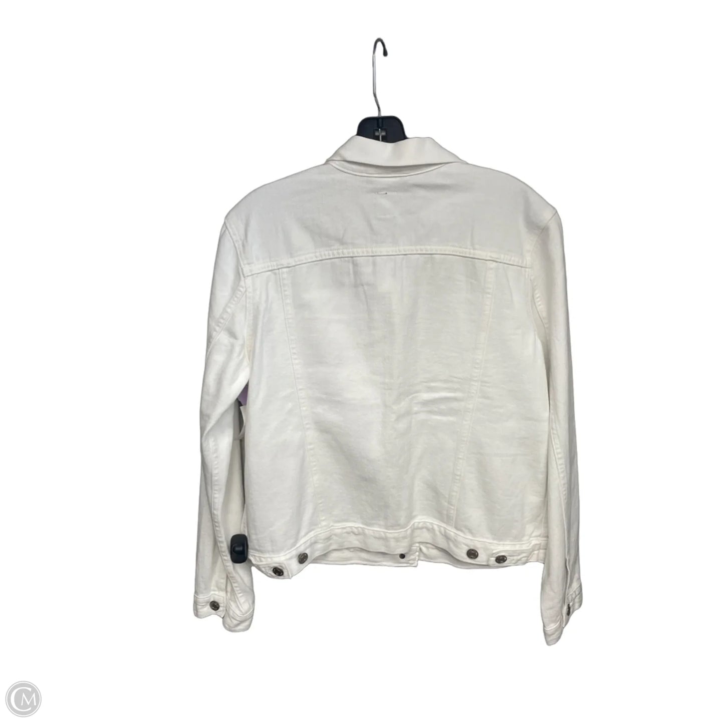 Jacket Denim By Gap In White Denim, Size: L