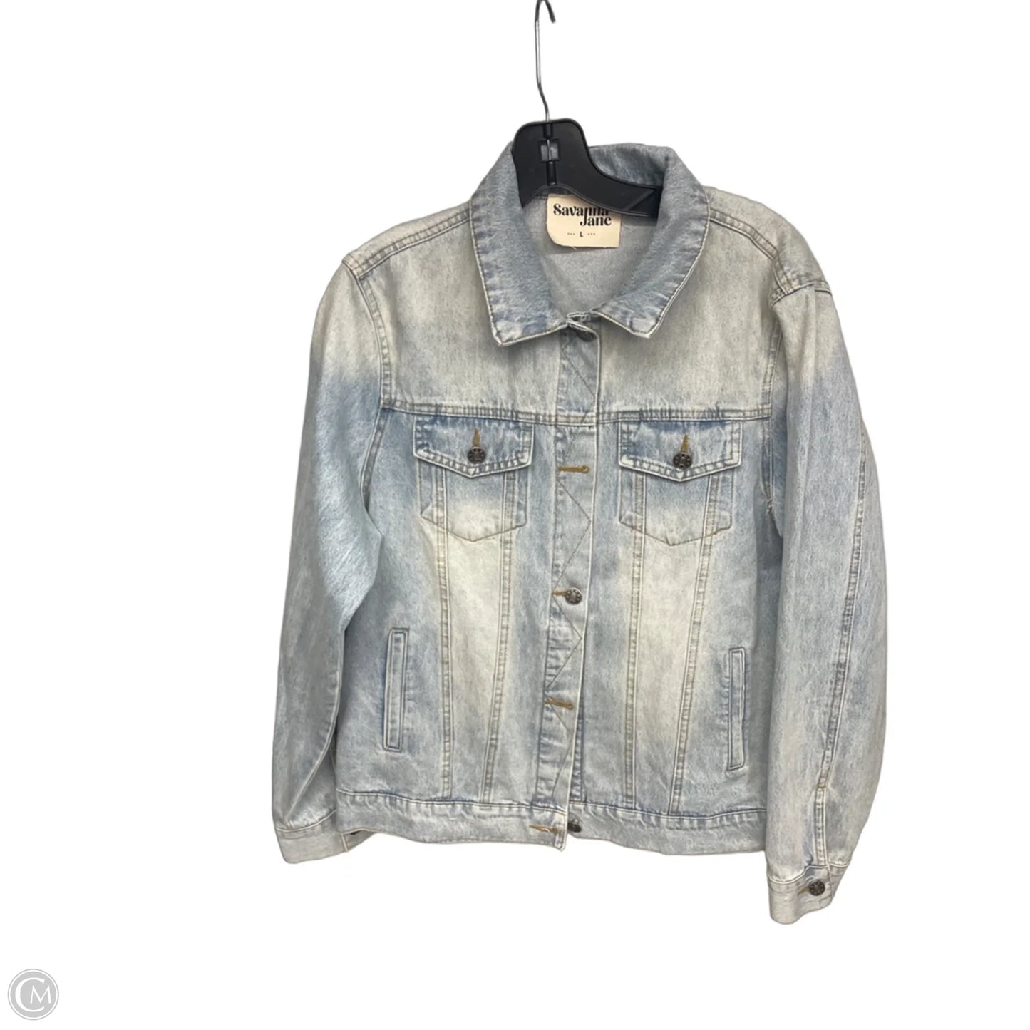 Jacket Denim By Savanna Jane In Blue Denim, Size: L