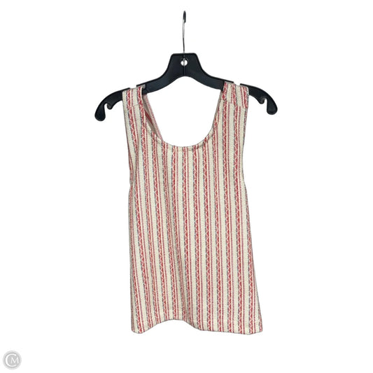 Top Sleeveless By Madewell In Red & White, Size: L