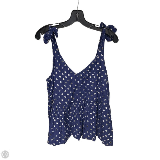 Top Sleeveless By Gap In Blue & White, Size: L